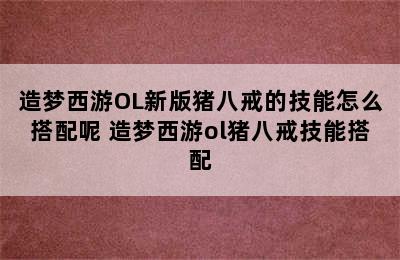 造梦西游OL新版猪八戒的技能怎么搭配呢 造梦西游ol猪八戒技能搭配